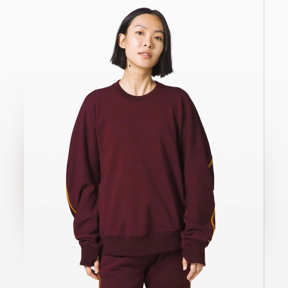 Lululemon Face Forward Sweatshirt *lululemon x Roksanda in Garnet / Fools Gold - Picture 4 of 16